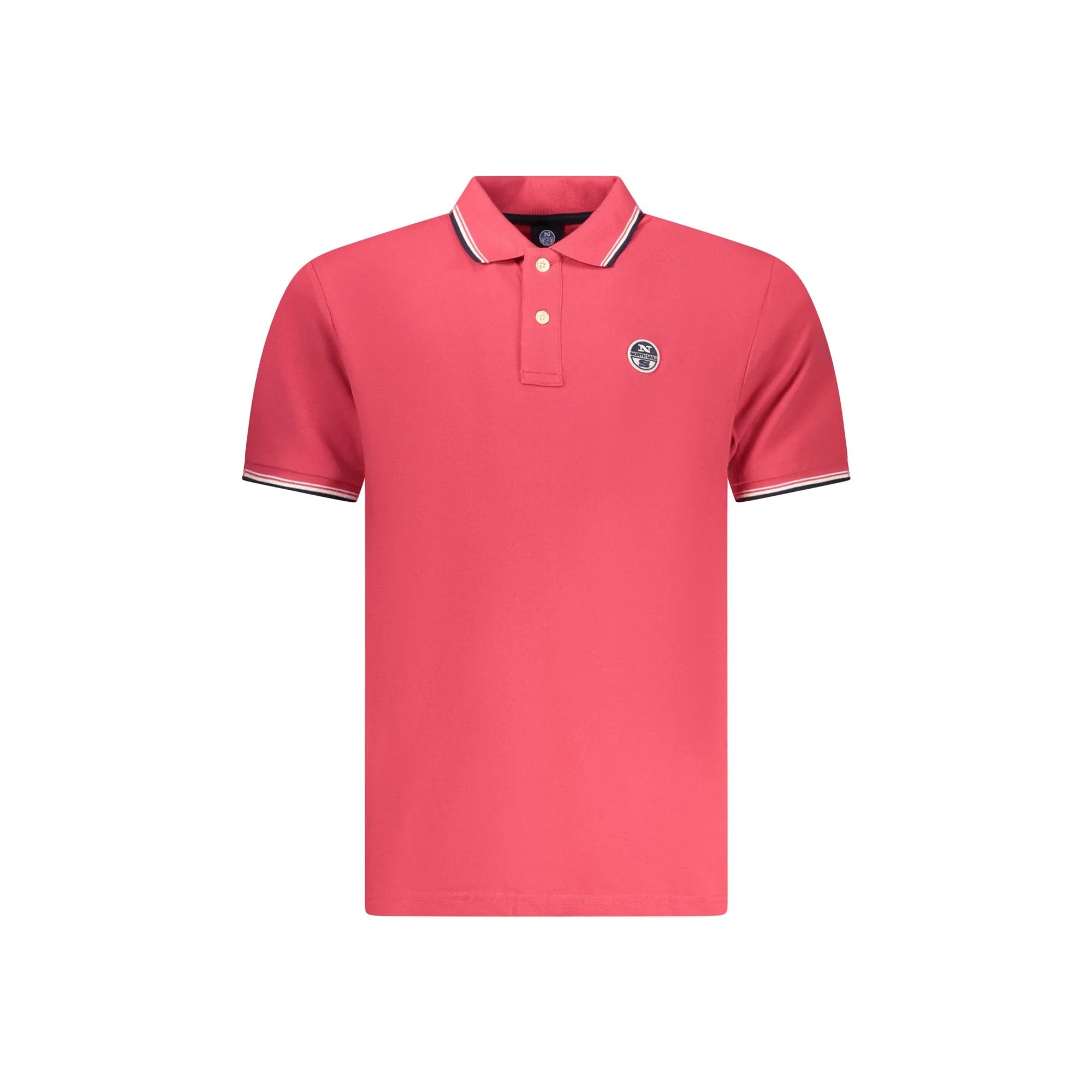 North Sails Polo Uomo Maniche Corte Dettagli Contrasto Logo Rosso - foto prodotto